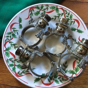 International silver Company Snowmen Napkin Rings